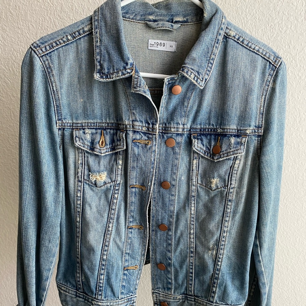 GAP Distressed Denim Jacket